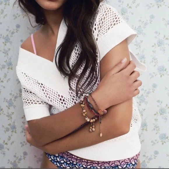 Zara White Crochet Vest size Medium - Picture 6 of 6